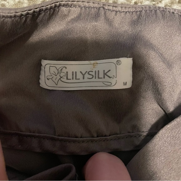 Lily Silk Gray Slip Skirt - Picture 2 of 6